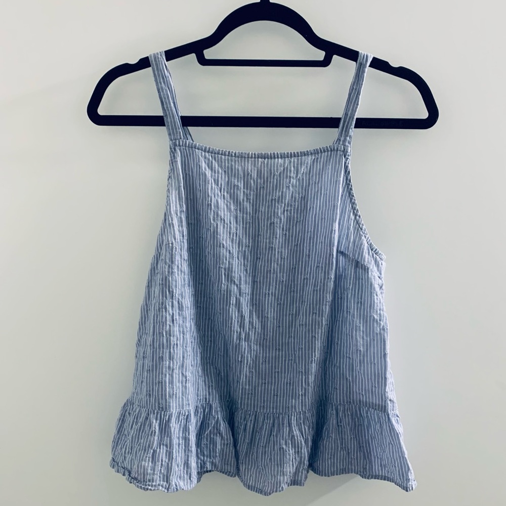 Seersucker Ruffle Tank NWOT
